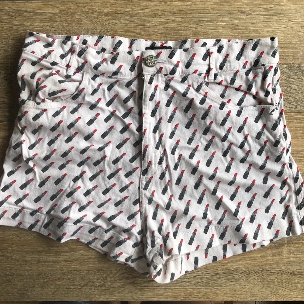 Motel Rocks high waist lipstick shorts